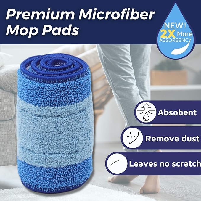 3 Pack Microfiber Cleaning Pad for Bona Spray Mop, Multi-Surface Floor Mop Replacement Pad