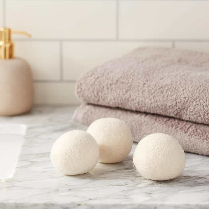 Reusable, Handmade, Natural Fabric Softner,100% Marino Wool Dryer Balls Set of 3