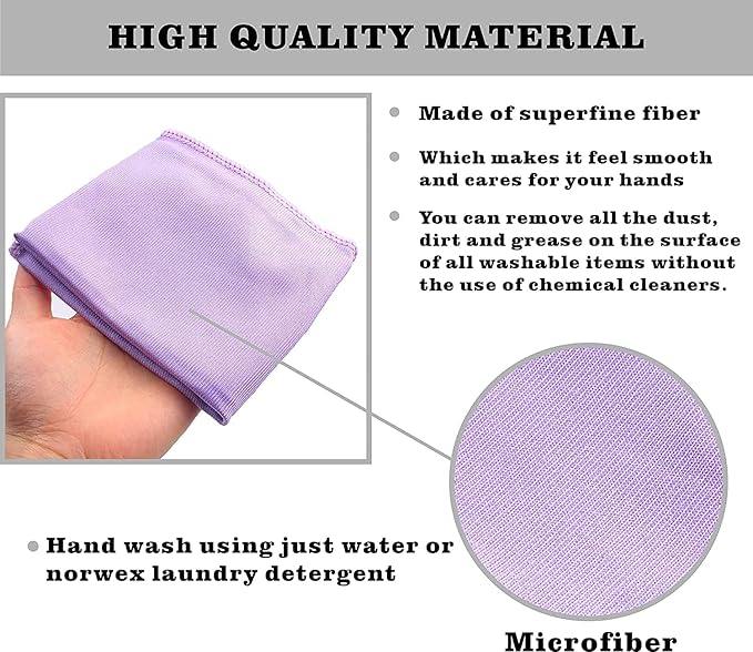 Window Cleaning Cloth.Glass Cleaning Cloth, Streaks Scratches Free. Purple 1 Pack