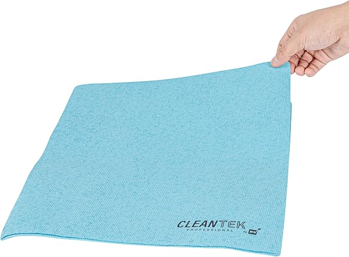 Clean Tek Professional 13 x 15 Inch Cleaning Cloths, 5 Reusable Cloth Towels - Machine Washable, Absorbent, Blue PVA Microfiber Cleaning Rags, Fast Drying, For Windows Or Cars - Restaurantware