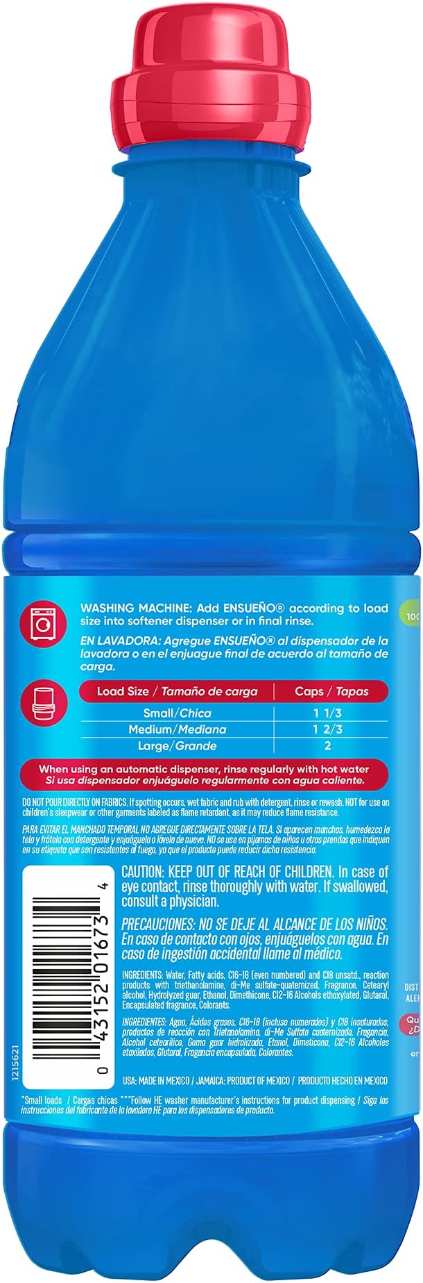 Ensueño Hypoallergenic Liquid Fabric Softener - Floral Scent - (12 Pack) 22 fl oz - Plant-Based Fabric Softener - Softens 156 Loads - Long-Lasting Aroma