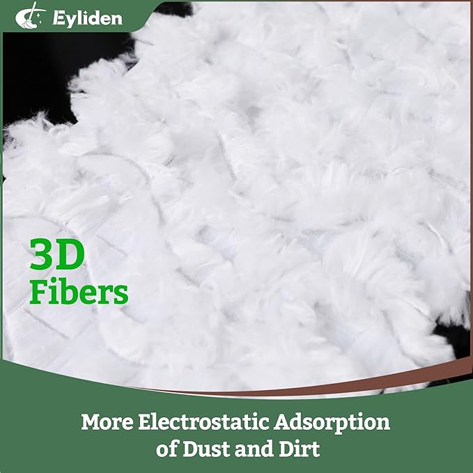 Eyliden Disposable Mop Starter Kit - 60 Refills Pack: 1 Sweeper, 12 Wet Cloths, 36 Pet Hair Mop Pads, 12 Dry Sweeping Cloths