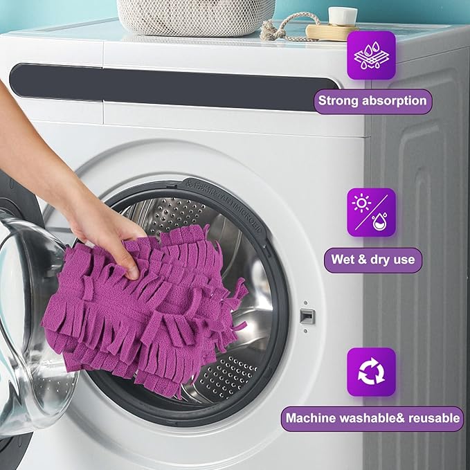 12 Pack Purple PowerMop Refills Pads for Swiffer PowerMop Multi-Surface Mops and PowerMop Wood Mops,Reusable Microfiber Mop Pads Replacement,Washable Mop Pads…
