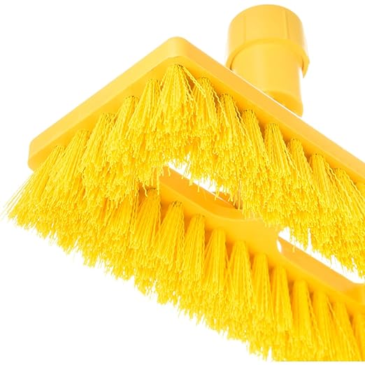 SPARTA 3638831EC05 Polyester Rectangle Scrub Brush, Floor Brush, Cleaning Brush With Swivel Head For Cleaning, 8 Inches, Yellow