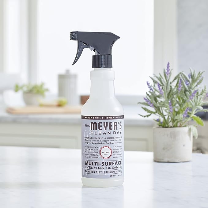 MRS. MEYER'S CLEAN DAY Multi-Surface Everyday Cleaner, Cruelty Free Formula, Lavender Scent, 16 oz- Pack of 3