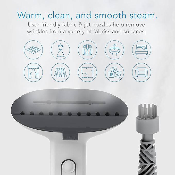 Steamfast SF-295 3-in-1 Mop, Handheld Steam Cleaner, and Fabric Steamer, 7 Steam Levels, 9 Accessories, 2 Washable Mop Pads