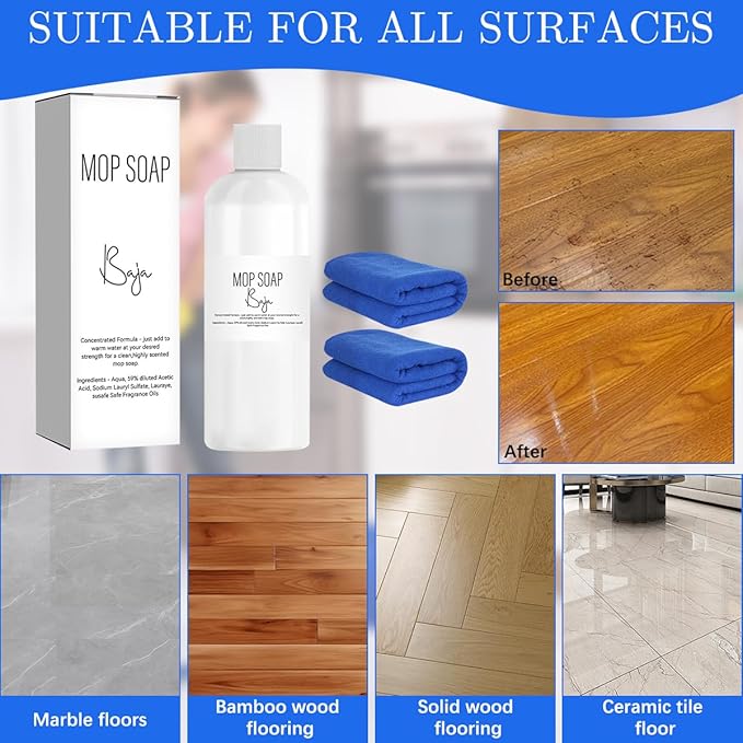 Mop Soap for Floor Cleaning,R and W Mop Soap,Mop Soap Brazilian Wave,Mavwicks Mop Soap,Mop Soap Scented,Multisurface Bathroom & Kitchen Cleaner Supplies(1Pcs)