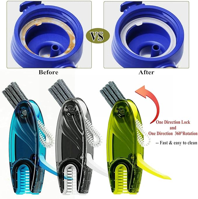 4 in 1 Multifunctional Cup Lid Cleaning Brush Set, 1pc Bright Blue, Plastic