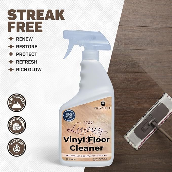 Luxury Vinyl Floor Cleaner – Residue-Free, Streak-Free Spray | Safe for Laminate, Hardwood & Tile | Pet & Family Safe | No Film or Harsh Chemicals 1 Gallon