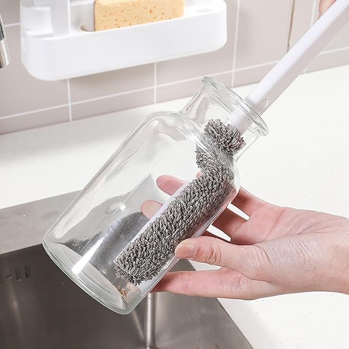 Kitchen Cleaning Brush Set of 7 with Handles and Base, Includes Pot, Bottle, Dishwashing, Crevice Cleaning Brushes, Hangable for Kitchen Countertops, Sinks, Pots, Pans, Dishware