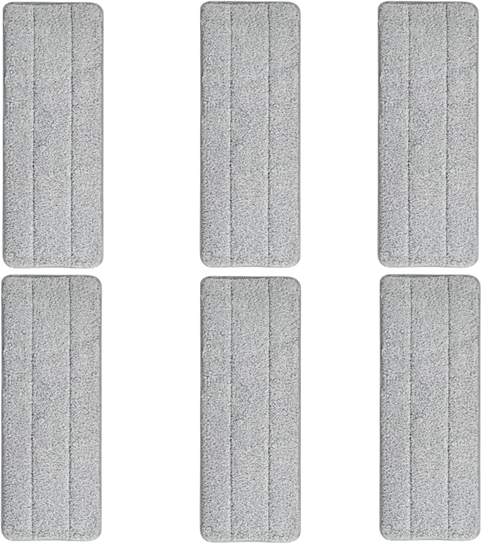 Mop Replacement Pads,6 Pack 13" X 4.9" Microfiber Flat Mop Pads Flat Mop Pads Washable Microfiber, Reusable Floor Mop Pads, Compatible with Joymoop Mop