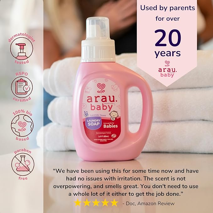 Laundry Soap, Lavender, Plant Based Formula, Safe for Sensitive Skin, Baby Laundry Detergent with No Artificial Fragrance or Additives, Gentle on Infant, Newborn and Baby Clothes, 27 Fl Oz