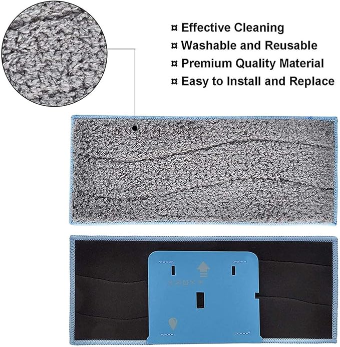 4Pack Washable and Reusable Dry Wet Mopping Pads Replacement Parts Compatible for iRobot Braava Jet m6 (6110) (6012) (6112) (6113) Ultimate Robot Mop Pads Accessories (2 Wet & 2 Dry Pad)
