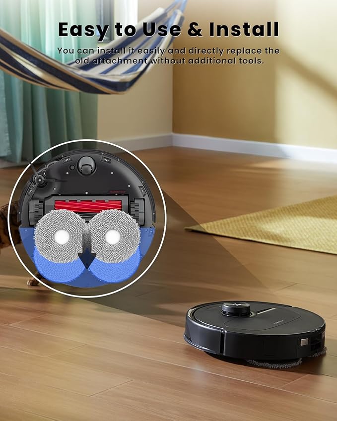 12Pcs Microfiber Mop Cloth Pad for Roborock Q Revo,Qrevo S,Qrevo Pro,Qrevo Plus,Qrevo Master,Qrevo Slim,Qrevo Curv,Qrevo Edge,Qrevo MaxV,Saros 10R Robot Vacuum, Washable Mopping Cloth Accessories