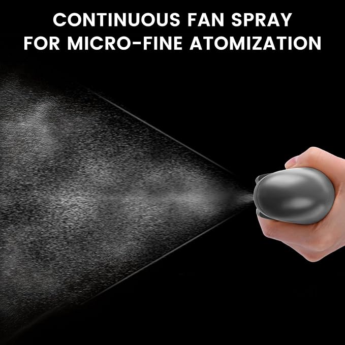 Oil Sprayer for Cooking, Atomization Olive Oil Dispenser Bottle for Cooking,Glass Olive Oil Sprayer, Patented Product,Continuous Spray with Portion Control, for Kitchen, Air Fryer, Salad, BBQ -Grey