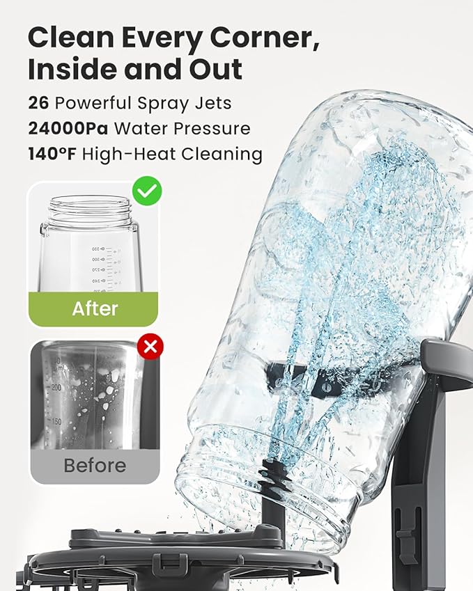Grownsy EaseClean Bottle Washer Pro | All-in-One Bottle Washer and Sterilizer and Dryer | Baby Bottle Washer for Bottles, Pump Parts & Baby Essentials | Replaces Hand Washing