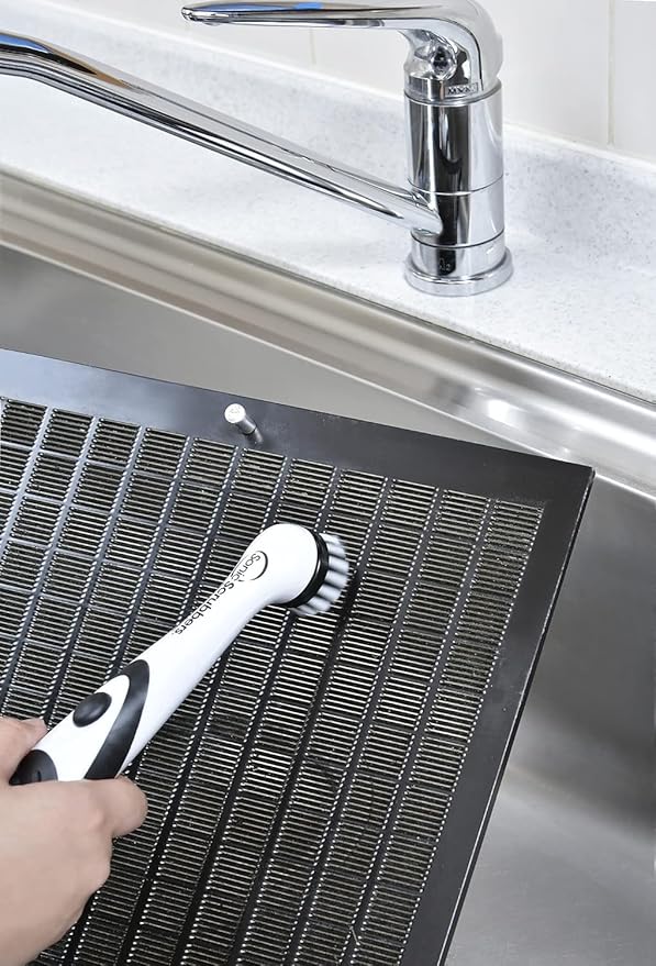 Sonic Scrubber – Super Electric Cleaning Brush | 3 Heads & 4 Multi-Firm Pads to Scrub, Polish & Clean Tile, Grout, Kitchen, Bathroom & More | Water-Resistant | Well-Loved in Japan