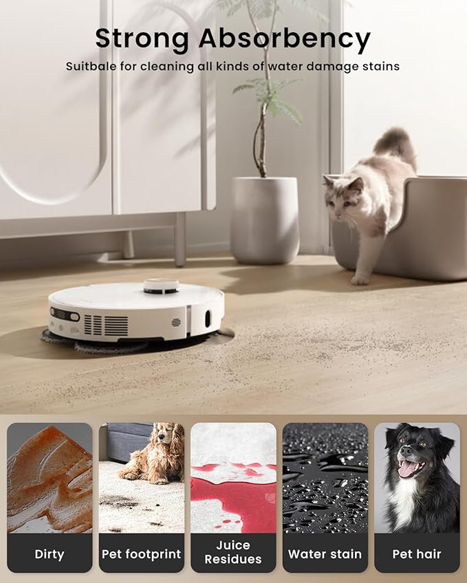 12Pcs Microfiber Mop Cloth Pad for Roborock Q Revo,Qrevo S,Qrevo Pro,Qrevo Plus,Qrevo Master,Qrevo Slim,Qrevo Curv,Qrevo Edge,Qrevo MaxV,Saros 10R Robot Vacuum, Washable Mopping Cloth Accessories