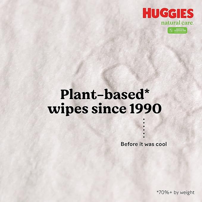 Baby Wipes, Huggies Natural Care Sensitive Baby Diaper Wipes, Unscented, Hypoallergenic, 1 Flip-Top Packs (56 Wipes Total)