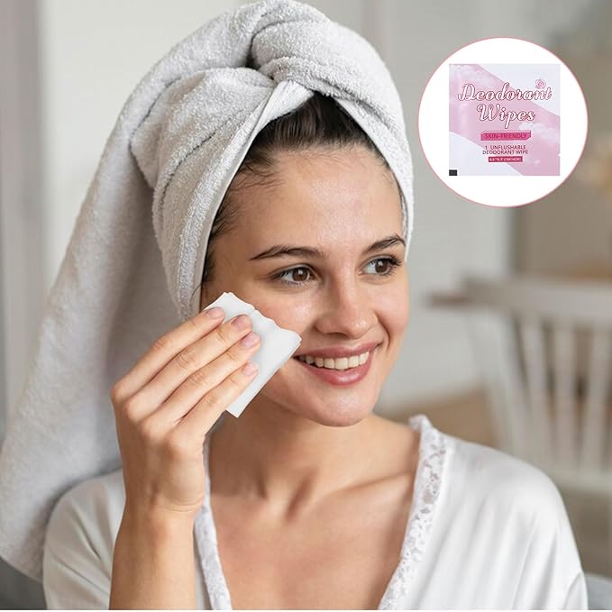 100 Pcs Deodorant Wipes Individually Wrapped Mini Deodorant Travel Size Wet Armpit Wipes Travel Deodorants Bulk for Women Men Homeless Personal Cleansing Wipe Butt Hands Face Underarm Sports(Rose)