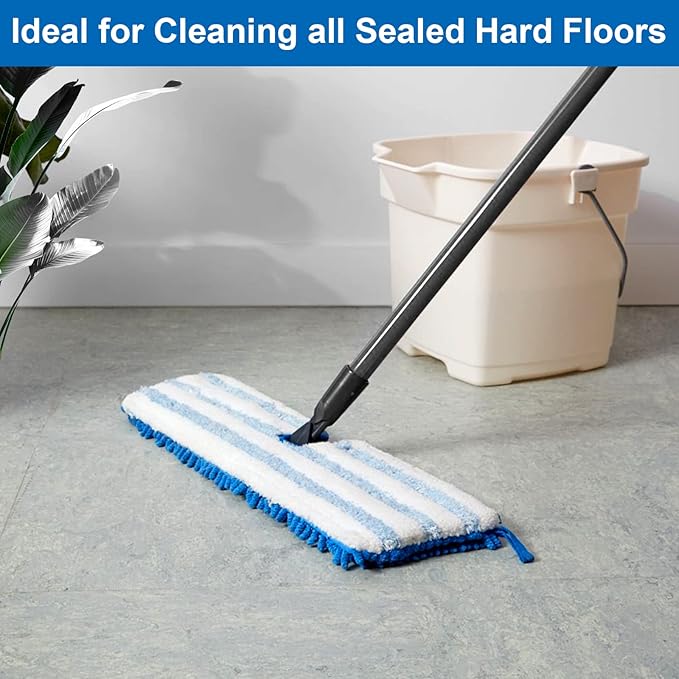 4 Pack Microfiber Flip Mop Head Replacement, Reusable Replacement Mop Heads for Dry/Wet Use, Double Sided Cleaning Mop Head Replacement, Machine Washable