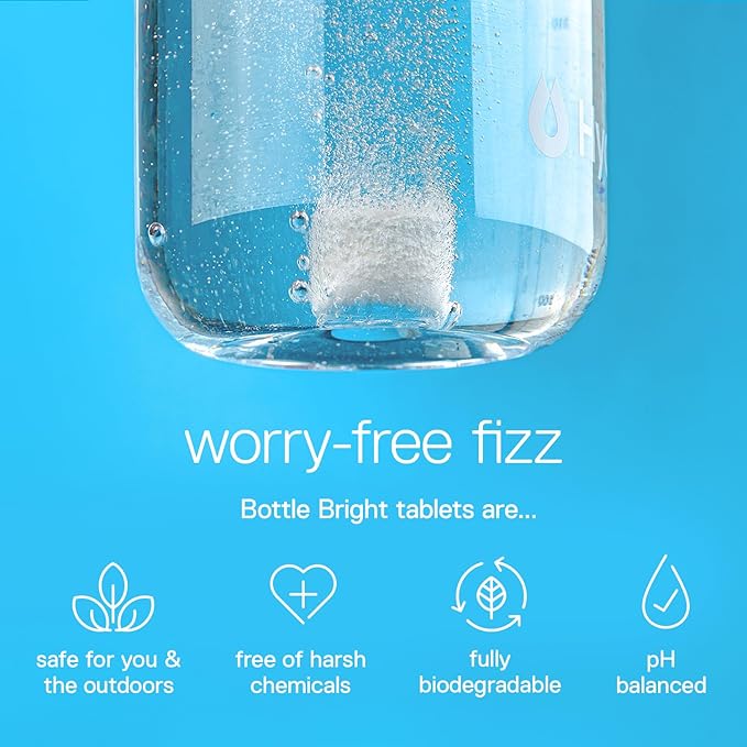 Bottle Bright - Clean Stainless Steel, Thermos, Tumbler, Insulated and Reusable Water Bottles – Cleaning Tablets are Easy and Safe to Use