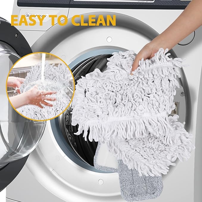 MASTERTOP 36" Professional Industrial Dust Mop for Floor Cleaning, Heavy Duty Wet & Dry Commercial Mop,Large Flat Floor Mops with Telescopic 62'' Long Handle,Dust Broom for Hardwood,Tiles,Office