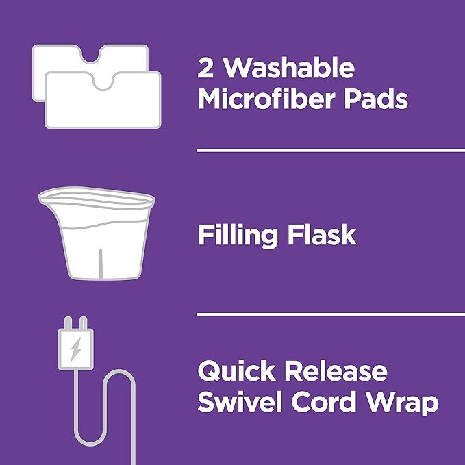 Shark S3501 Steam Pocket Mop Hard Floor Cleaner, With Rectangle Head and 2 Washable Pads, Easy Maneuvering, Quick Drying, Soft-Grip Handle and Powerful Steam, Purple