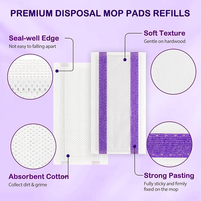 30 Count Spray Mop Pad Refill for Swiffer WetJet Hardwood and Floor Spray Mop, Disposable All Purpose Multi Surface for Floor Cleaning, Thickness Microfiber Clean Pads Replacement