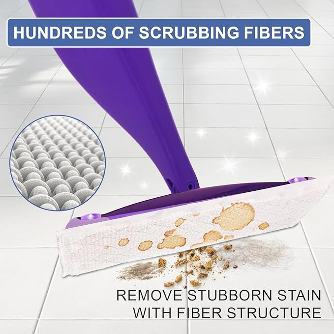 30 Count Microfiber Mop Refills Compatible with Swiffer Wetjet,11 Inch Heavy-Duty Semi-Disposable Mop Pads for Wet Dry Cleaning (for Daily use)