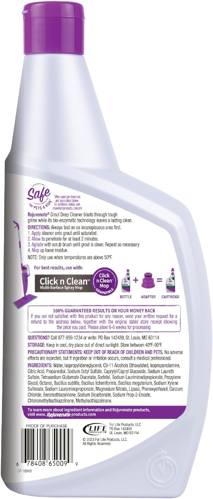 Rejuvenate Grout Deep Cleaner Cleaning Formula Instantly Removes Years of Dirt Build-Up to Restore Grout to the Original Color (32 fl oz)
