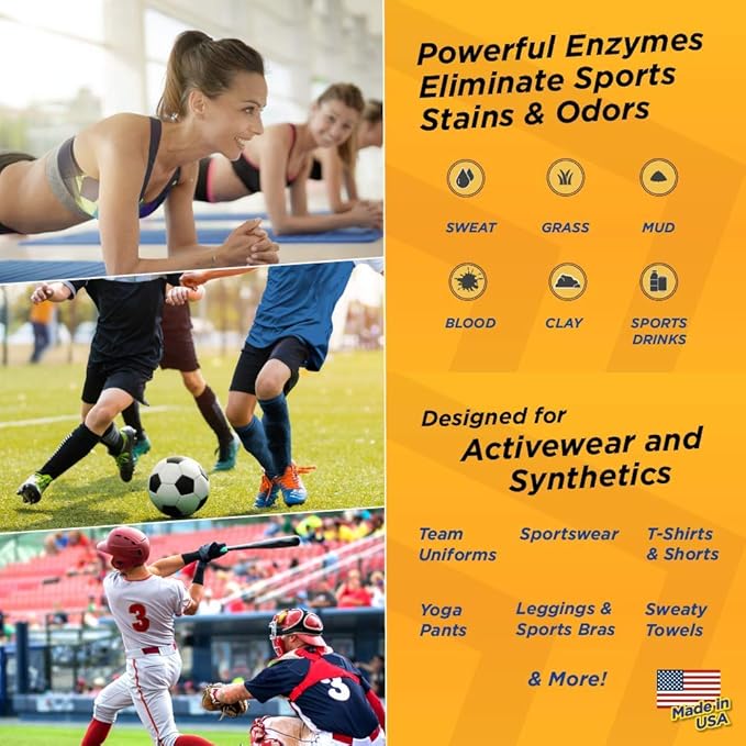 AthletX Enzyme Sports Laundry Detergent Liquid - 128 Loads - USA Made - 32oz
