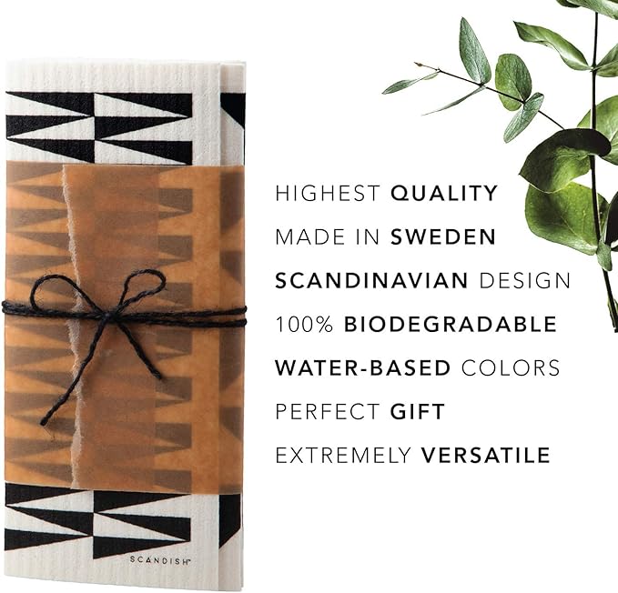 Swedish Dishcloths for Kitchen - Set of 4 - Exclusive Swedish Dish Cloths - Cellulose Sponge Cloths