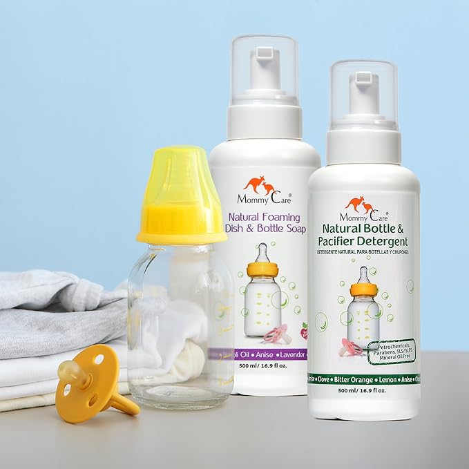Mommy Care Dish Soap and natural Foaming Bottles (7.77 Fl oz, Lemon)