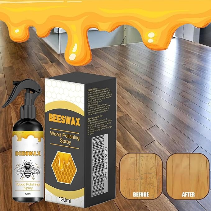 Natural Beeswax Care Spray & Restorer,Natural Beeswax Spray For Wood,Leather & Furniture Polish,Protective Conditioning Formula With Pure,Non-Toxic & Eco-Friendly (2Pcs)