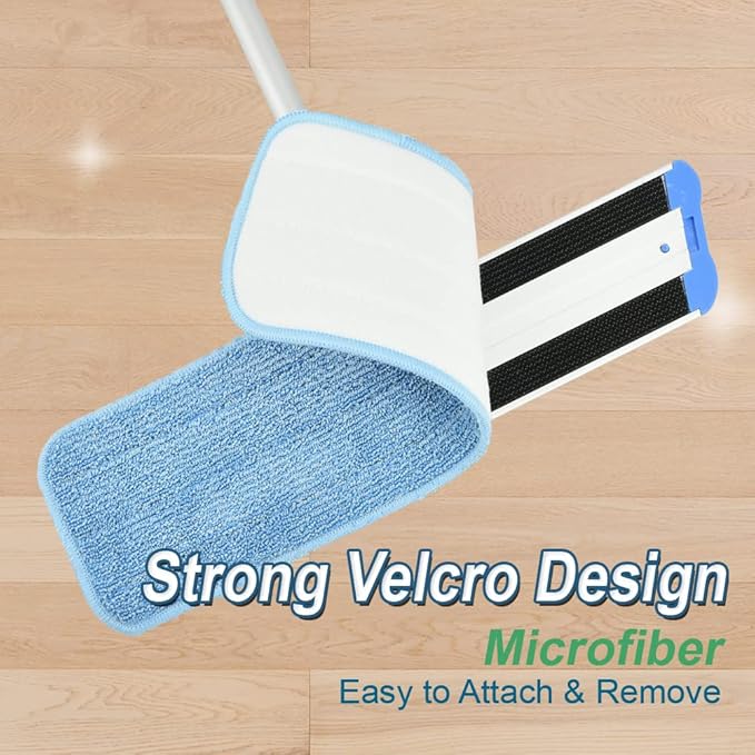 Layers 6 Pack 18inch Microfiber Replacement Mop Pads- Reusable Mop Refills fit for Most 16"-18" Spray Velcro Mop, Washable Mop Pads for Floor Cleaning