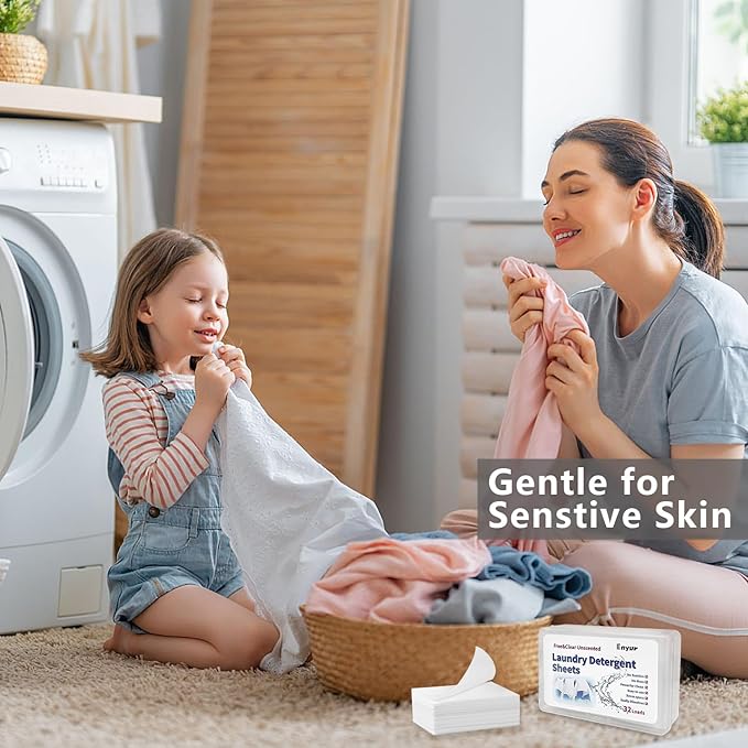Laundry Detergent Sheets, Laundry Sheets for Traveling, Ultra-Concentrated,Fragrance-Free, For Borh Travel and Home Use - 1 Pack / 32 Loads