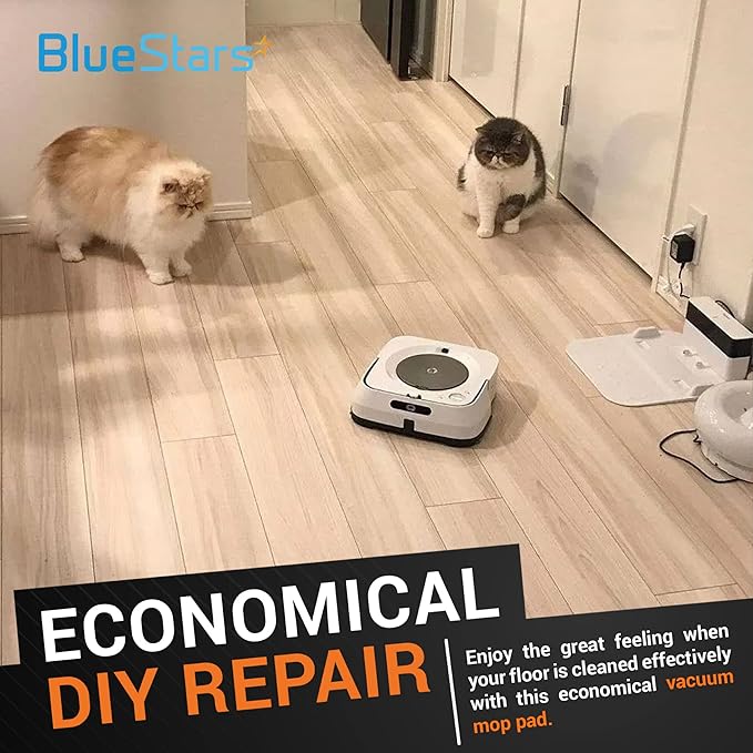 BlueStars m6 Microfiber Wet & Dry Mopping Pads for i.Robot Braava Jet M6 6110, 6012, 6112, 6113 – Washable and Reusable, 4 Wet Pads & 4 Dry Pads