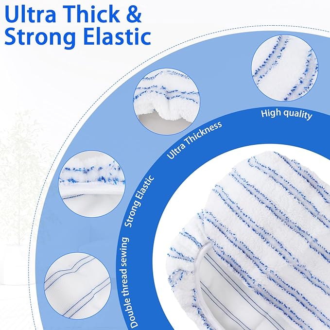 8 Pack Mop Heads Replacements Compatible with OCedar Hard Wood Flooring 'N More Ultra-fine Fiber mop - Microfiber Mop Refills for O-Cedar Mop Wet and Dry Use 15x8 Inch Pads
