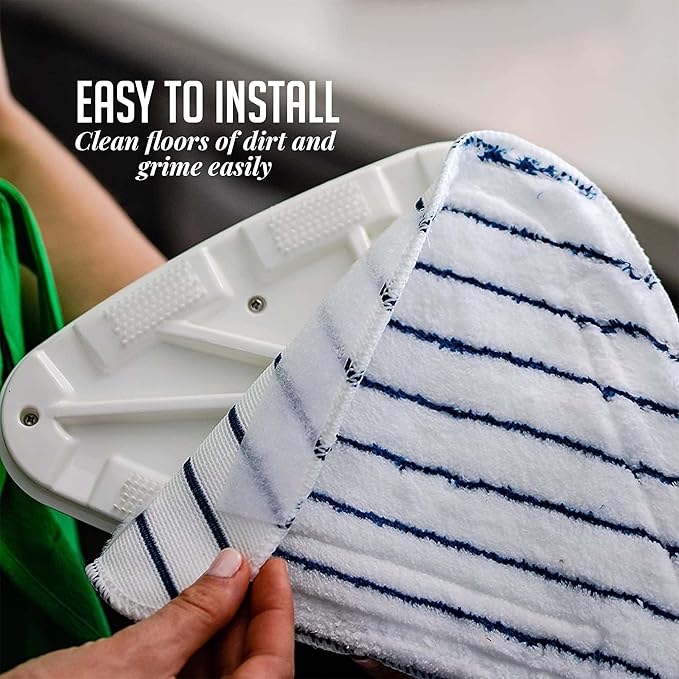 OVENTE Steam Mop Replacement Pads for ST405 Series (Pack of 4), Reusable and Washable Microfiber Cleaning Pads, White ACPST4054