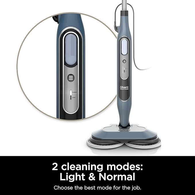 Shark Steam & Scrub Steam Mop, Scrubbing & Sanitizing, 2 Steam Modes, Rotating Pads, XL Water Tank, Swivel Steering, Designed for Hardwood, Marble, Tile, and Stone, Blue, S8000