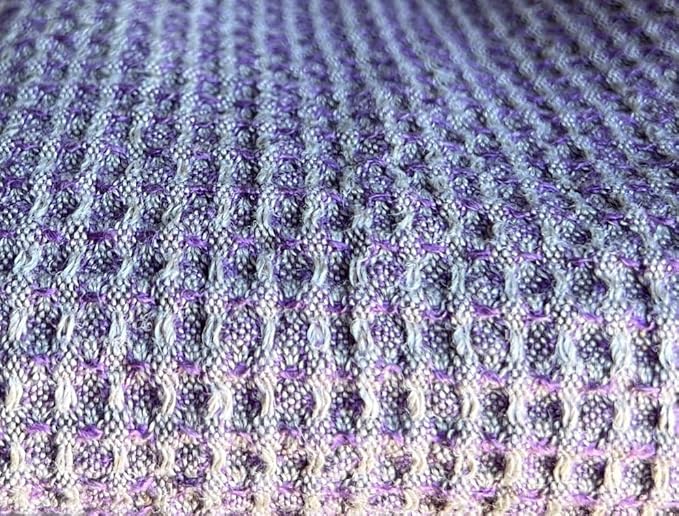 100% Linen Hand/Tea Towels | Made in Sweden | 50x70cm (19.5x28.5) Stunning Array of Colors - Bubbel with Honeycomb Pattern (Lilac Purple)