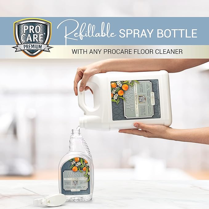 Citrus Floor Cleaner (Made in USA) | Tile, Stone, Laminate, Vinyl & Natural Wood Floor Cleaner for Mopping, Floor Cleaning Solution with Citrus Aroma - 32oz / 0.95L Spray Bottle
