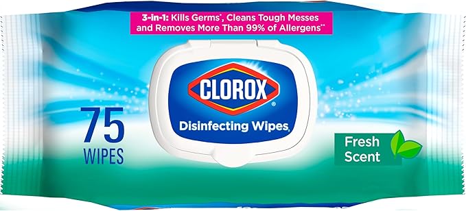 Clorox Disinfecting Wipes, Cleaning Wipes Flex Pack, Fresh Scent, 75 Count (Pack May Vary)