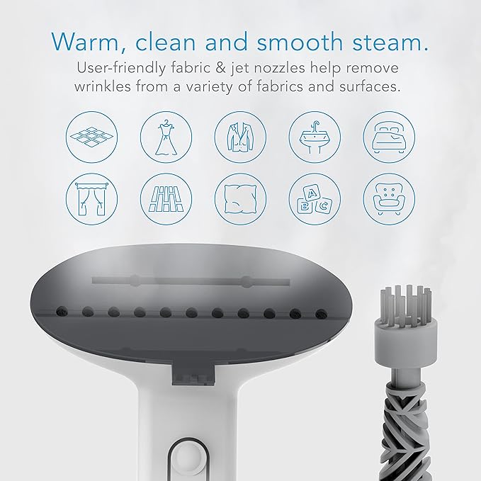 Steamfast SF-295 3-in-1 Mop, Handheld Steam Cleaner, and Fabric Steamer, 7 Steam Levels, 9 Accessories, 2 Washable Mop Pads