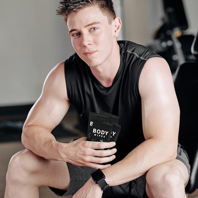 Treela 300 Pcs Bulk Large Body Wipes Individually Wrapped Big Bath Wipes for Adults Bathing No Rinse Shower Bulk Deodorant for Homeless Hygiene Personal Cleansing for Travel Gym(12" X 12'',Black)