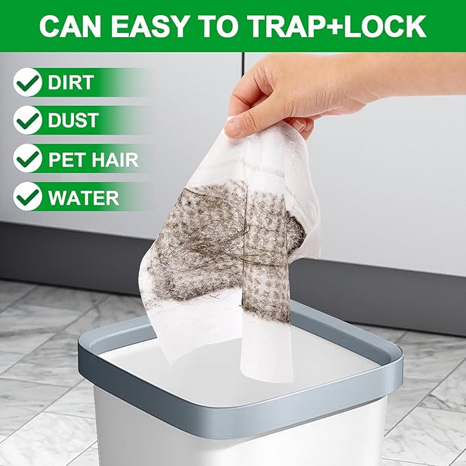 50 Count Disposable XL Dry Sweeping Cloths + 6 Pack Reusable Microfiber Mop Pads for Swiffer Sweeper XL Mop (Mop is not Included)