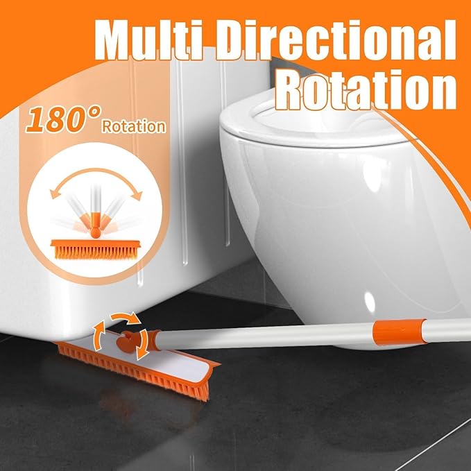 Magic Air Silicone Broom Sweeper, Multifunction Silicone Broom, Household Squeegee for Floor Cleaning, Bathroom, pet Hair, Dog Brush Set Orange