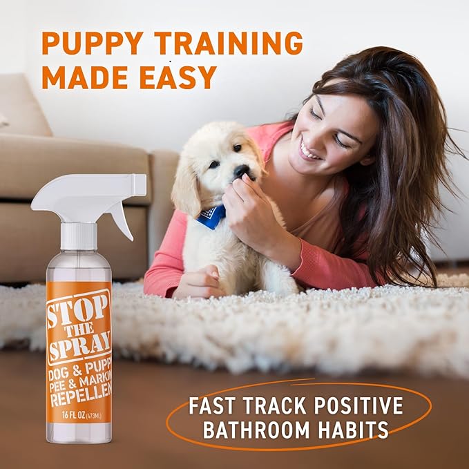 EBPP Stop the Spray - Dog & Puppy Pee Marking Repellent - Pet Training Spray - Puppy Potty Training Spray for Dogs - Dog Pee Stopper - Pee Deterrent for Dogs - No Marking Spray for Dogs Indoor 16oz