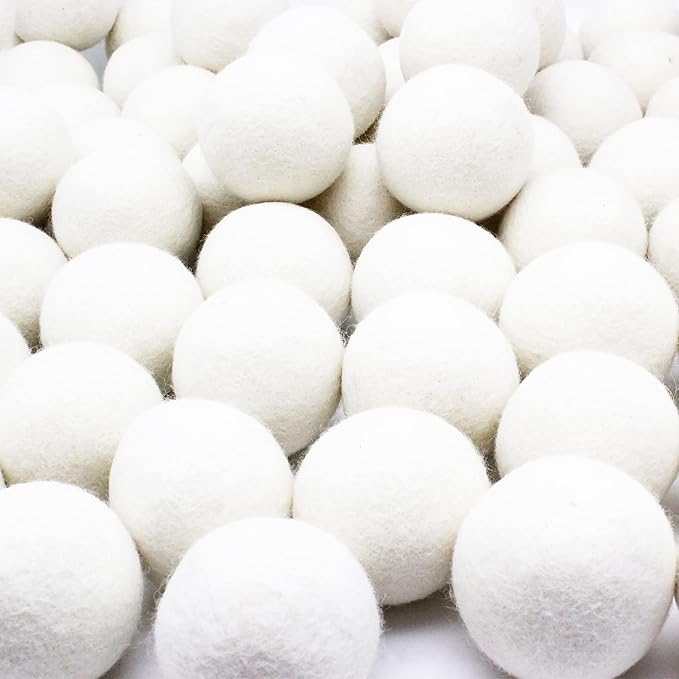 Wooland Wholesale Bulk Laundry XL Premium Wool Dryer Balls - 100% New Zealand Organic Wool Natural Fabric Softener for Sensitive Skin, Babies (10 Count)